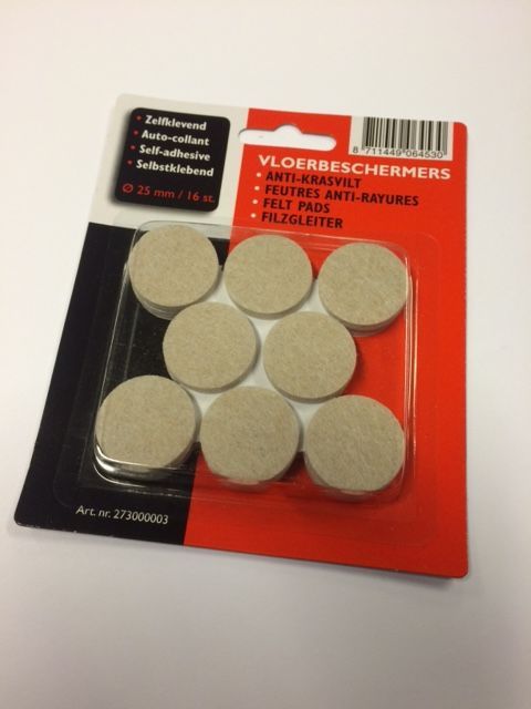 Anti-krasvilt zelfklevend Ø 25mm 16 stuks