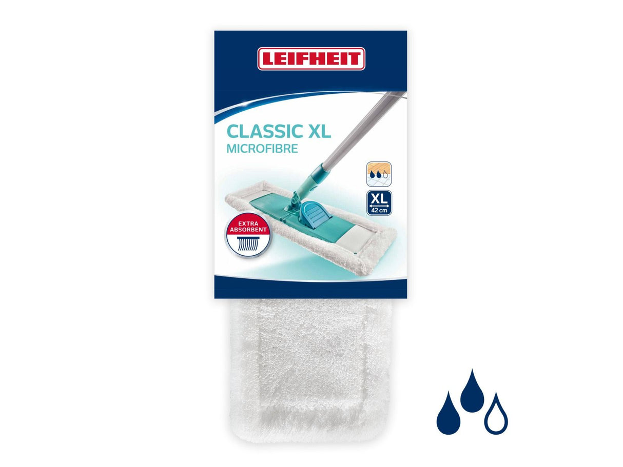 Leifheit classic overtrek vloerwisser xl - 42 cm gevouwen microfibre classic